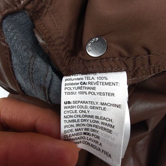 NEW Chicos Straight Faux Leather High Rise Ankle Pants 8 Chocolate Brown Minimal - Picture 7 of 8